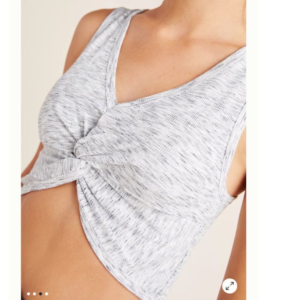 NWT Free People FP Movement New Moon Cropped Twisted Knotted Front Top - Black - Picture 7 of 10